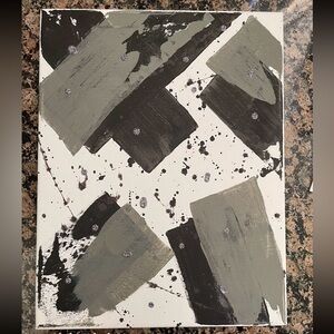 Abstract Gray and Black Canvas Art